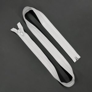 5m #10 Nylon open end zip - White